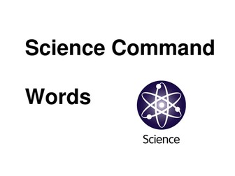 Science Exam Command Words Display