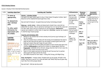 Year 6 Hockey Scheme