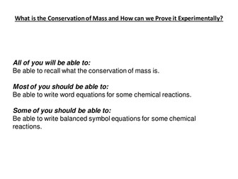 Conservation of Mass