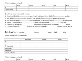 Ready-made present tense verb practice/tests