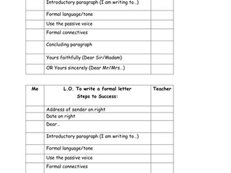 Formal letter success criteria