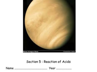 WJEC GCSE Science A Chemistry C1.5 Reactions of Acids Booklet