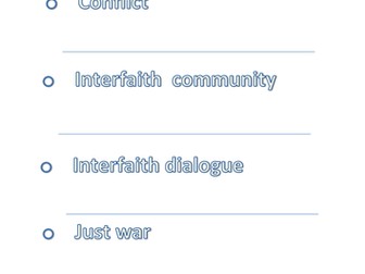 WJEC- Topic 5 Religion and Conflict KEY WORDS