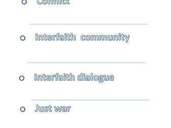 WJEC- Topic 5 Religion and Conflict KEY WORDS