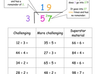 KS2 Division Written Method - Bus Stop Method