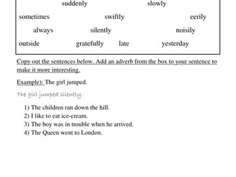 Adverbs worksheet