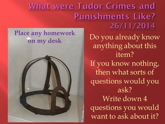 TUDOR CRIME AND PUNISHMENT PUPIL LED LESSON