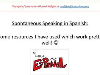 Spontaneous Speaking Activities in Spanish