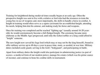 What was it like to be a knight