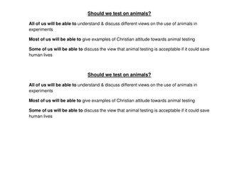 Animal Rights - Lesson 3 - animal testing