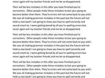 Homophones and spelling mistakes