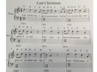 'Last Christmas' by Wham Easy Sheet Music