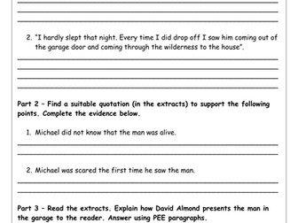 Reading Assessment for 'Skellig' (PEE based)