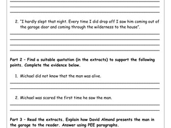 Reading Assessment for 'Skellig' (PEE based)