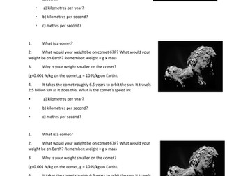 Comet 67P homework