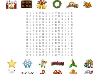 French Christmas Dominoes & Word Search