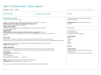 Year 3 Famous Artists- Turner