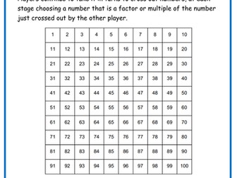Multiples And Factors Game