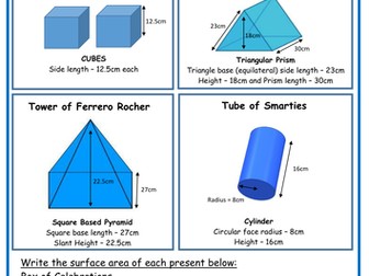 Surface Area Of 3D Shapes Christmas Wrapping