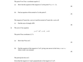 Tangents and Normals