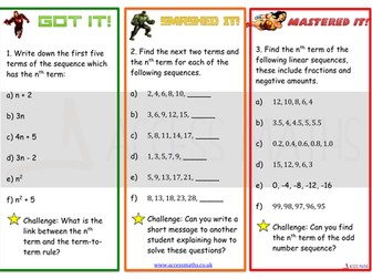 Generating Sequences and Nth Term