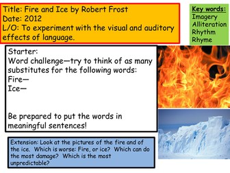 Robert Frost Fire And Ice Teaching Resources