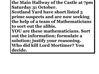 Math Murder Mystery (Speed, Distance, and Time)