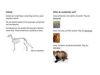 Animals classification and characteristics