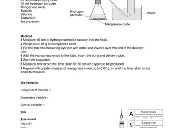 Investigating the rate of decomposition of Hydrogen Peroxide using Manganese Oxide