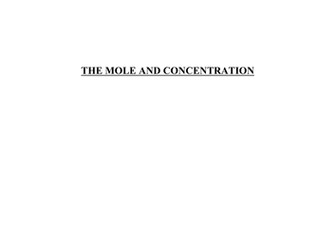 C3 Mole and concentration