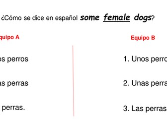 game about gender and number in two teams