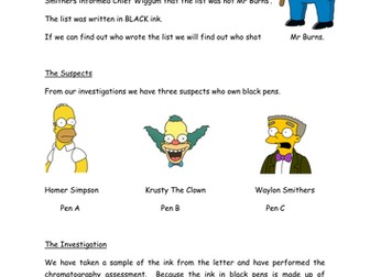 Simpsons Chromatography - Who Shot Mr Burns?