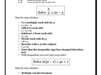 Algebra - Inequalities