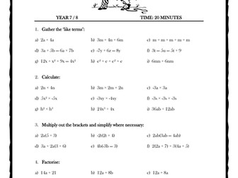 Algebra - Test Yourself