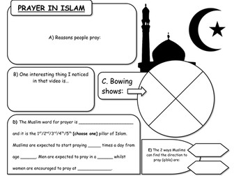 Prayer in Islam, PPT and Worsksheet