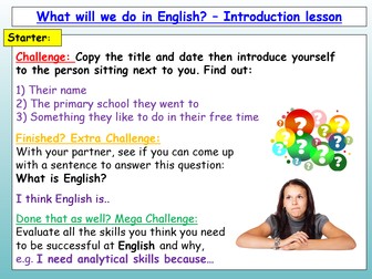 Back To School - Back To School English Introduction Lesson