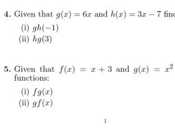 Composite functions worksheet (with solutions)