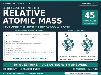 AQA GCSE Chemistry Relative Atomic Mass & Isotopes Workbook