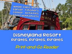 FREE! Print-and-Go Reader: Grades 5-8 Disneyland Resort Pirates SPaG, Non-Fiction, CCSS, Centers