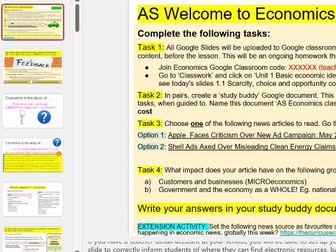 2024-2025 CIE Economics AS FIRST TOPIC (1.1 Scarcity and choice)