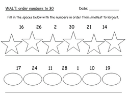 Ordering Numbers to 30 | Teaching Resources