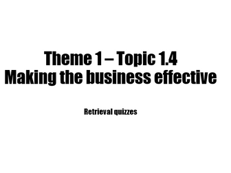 Edexcel Business 9-1 Retrieval quiz 1.4