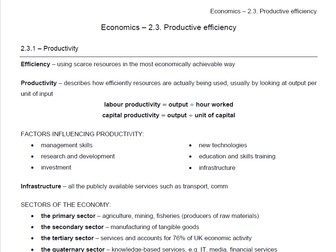 Edexcel Economics B - Theme 2.3 notes