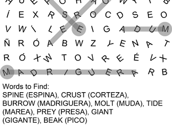 30 Bilingual English-Spanish Word Search Puzzles – Deep Sea Creatures