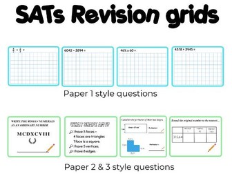 SATs Maths Revision grids