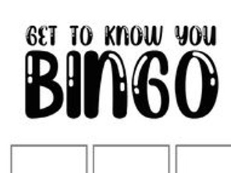 Getting to know you Bingo