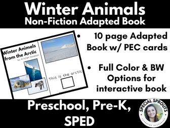 Winter Animals Nonfiction Adapted Book for EYFS & Special Education