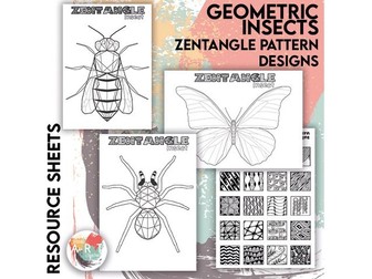 Zentangle Insects & Bugs Art Activity | Mindful Doodle Colouring Pages + Pattern