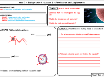 ks3 year 7 reproduction and inheritance unit matches new spec aqa