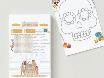 Day of the dead worksheet - día de los muertos (cover lesson / revision / homework)